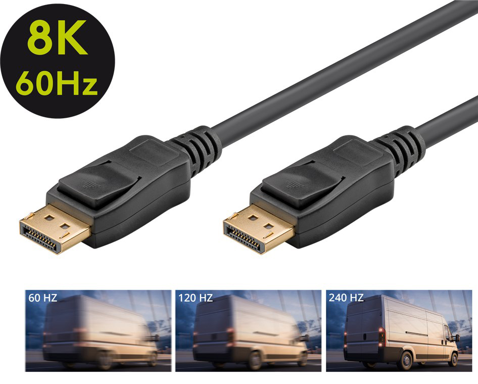 GOOBAY καλώδιο DisplayPort 74777, VESA Certified, 8K/60Hz, 32.4 Gbps, 1m, μαύρο - Image 9