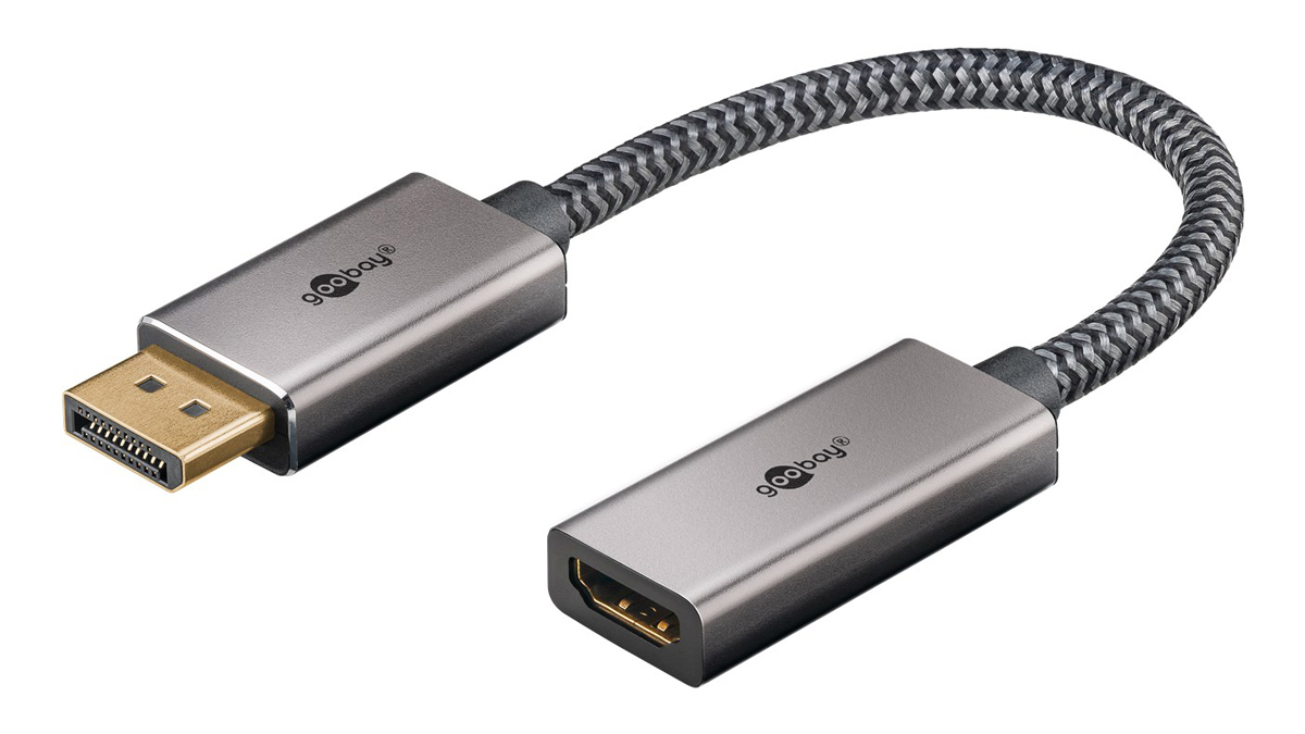 GOOBAY αντάπτορας DisplayPort σε HDMI 75271, 4K/60Hz, 0.2m, γκρι