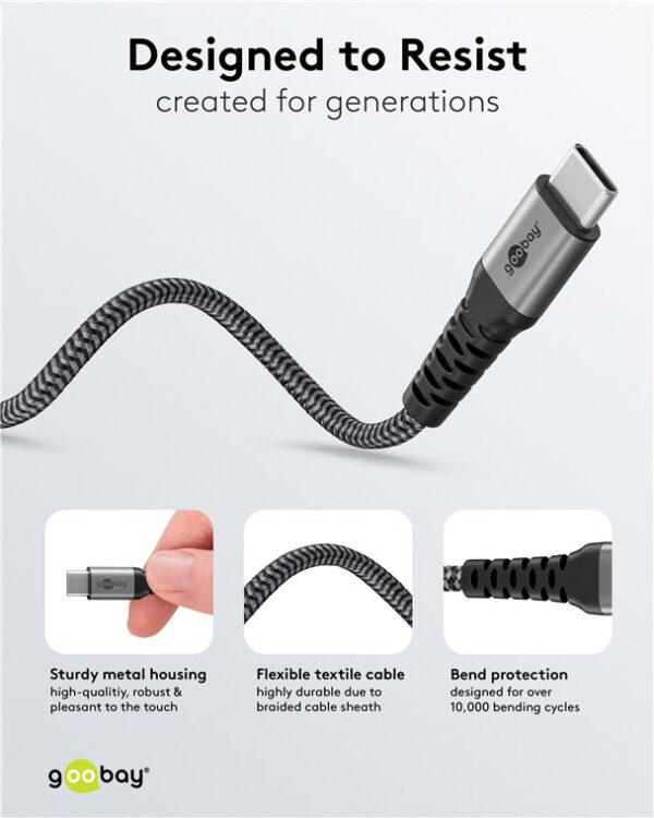 GOOBAY καλώδιο USB-C σε 2x USB-C 75739, 60W, 480Mbps, 1.5m, γκρι - Image 4