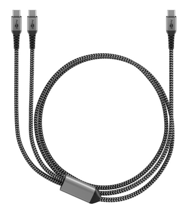 GOOBAY καλώδιο USB-C σε 2x USB-C 75739, 60W, 480Mbps, 1.5m, γκρι - Image 8