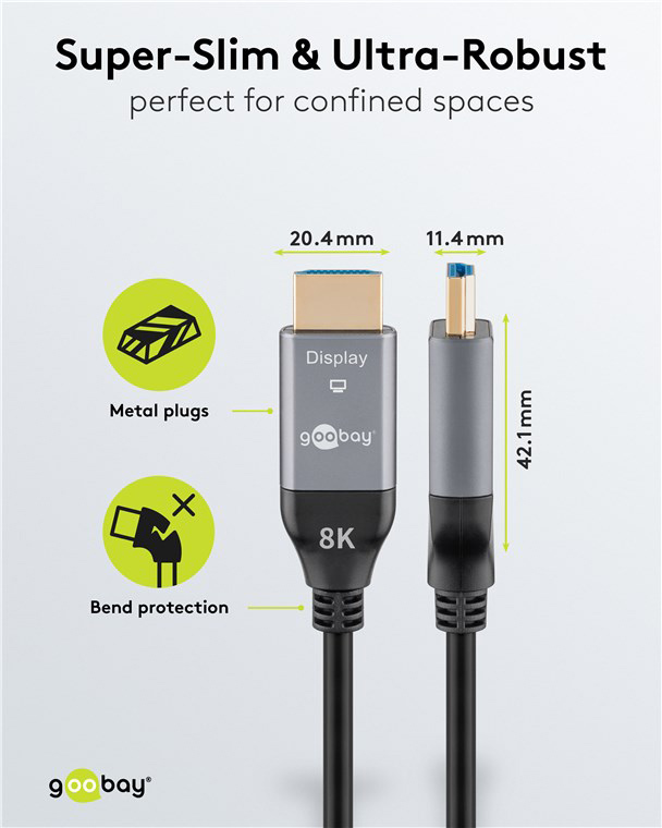 GOOBAY καλώδιο HDMI 2.1 76277 με Ethernet, 8K/60Hz, 48 Gbps, 40m, μαύρο - Image 5