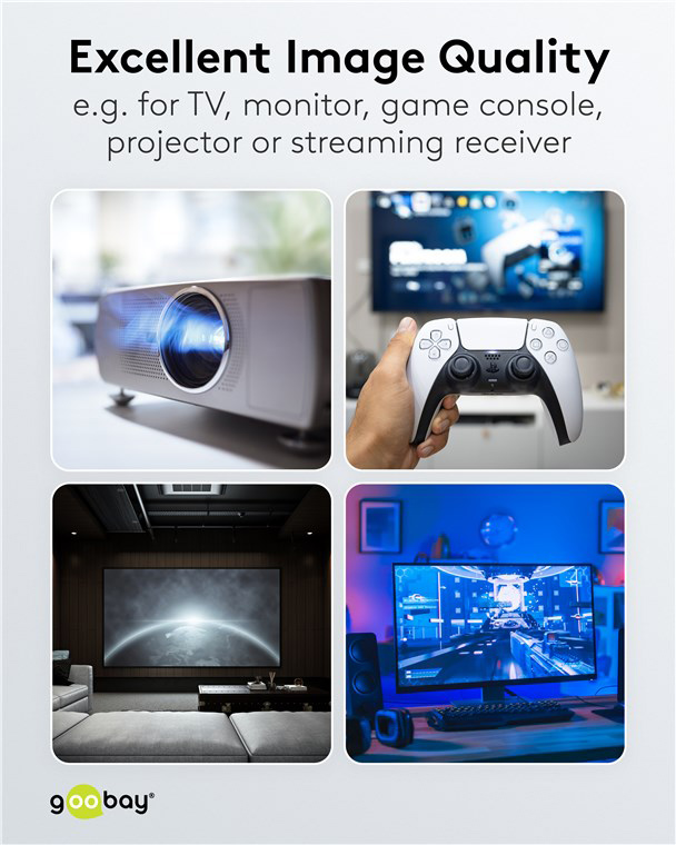 GOOBAY καλώδιο HDMI 2.1 76277 με Ethernet, 8K/60Hz, 48 Gbps, 40m, μαύρο - Image 7