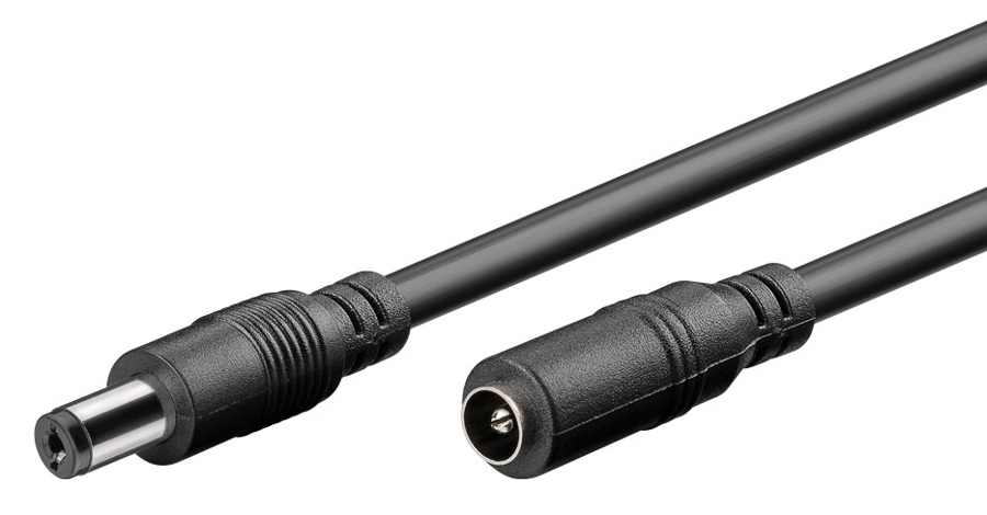 GOOBAY καλώδιο προέκτασης τροφοδοσίας 76635, 5.5x2.1mm, 1.5m, μαύρο