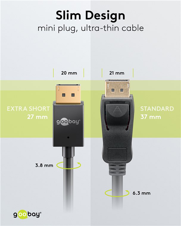 GOOBAY καλώδιο DisplayPort 77442, 8K/120Hz, 40 Gbps, 1m, μαύρο - Image 5