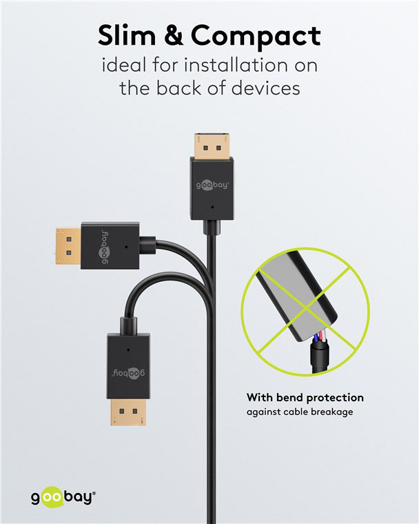 GOOBAY καλώδιο DisplayPort 77442, 8K/120Hz, 40 Gbps, 1m, μαύρο - Image 6