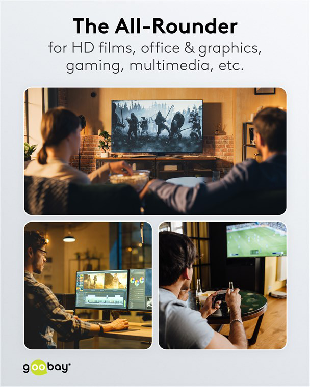 GOOBAY καλώδιο DisplayPort 77442, 8K/120Hz, 40 Gbps, 1m, μαύρο - Image 8