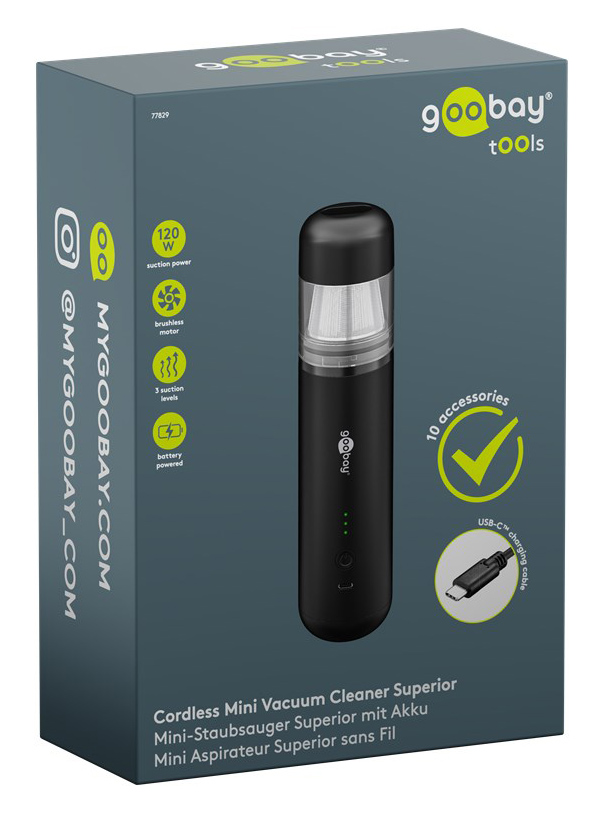 GOOBAY 2 σε 1 σκουπάκι χειρός & air duster 77829, 120W, 6000mAh, μαύρο - Image 8