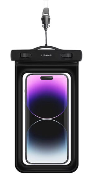 USAMS αδιάβροχη θήκη smartphone US-YD011, έως 7", IPX8, μαύρη