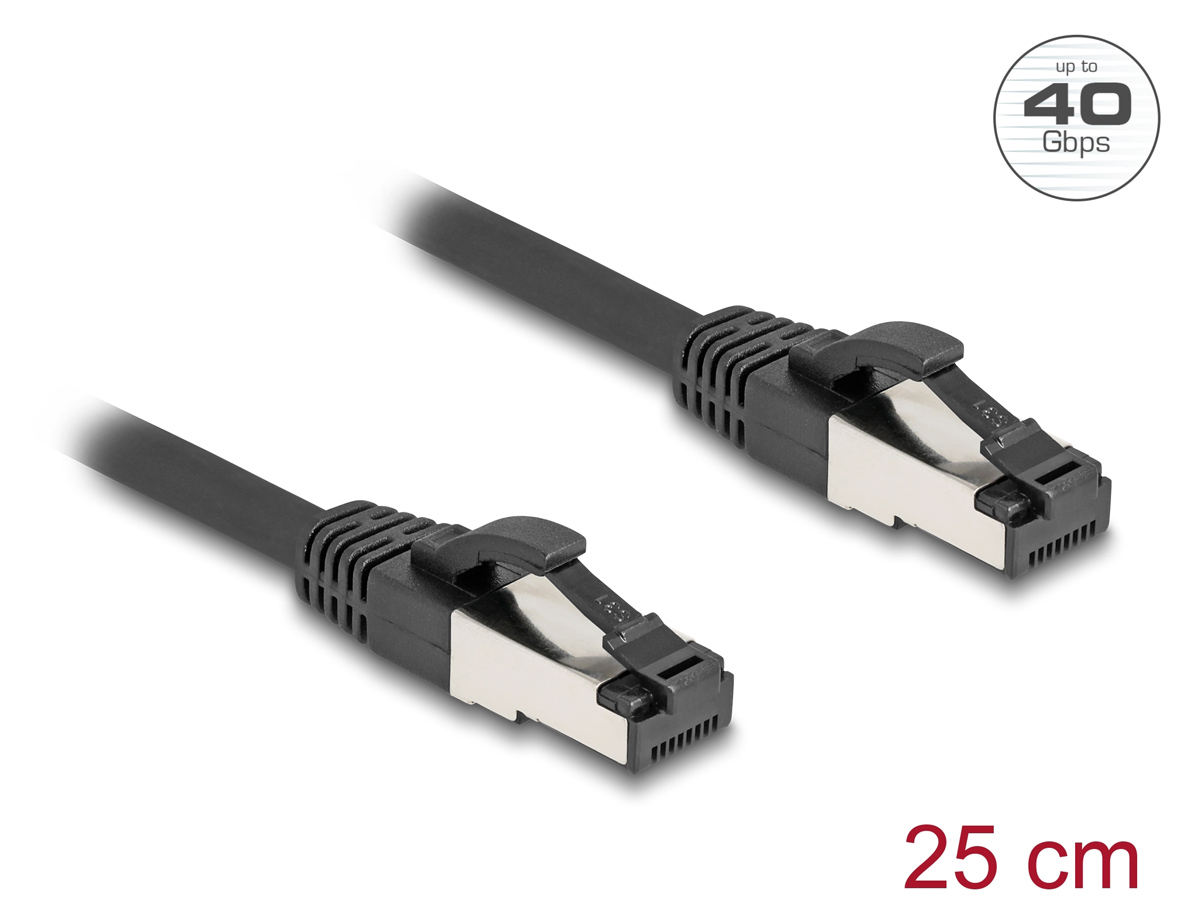 DELOCK καλώδιο δικτύου 80566, CAT 8.1 S/FTP, copper, 2000MHz, 0.25m, μαύρο - Image 2