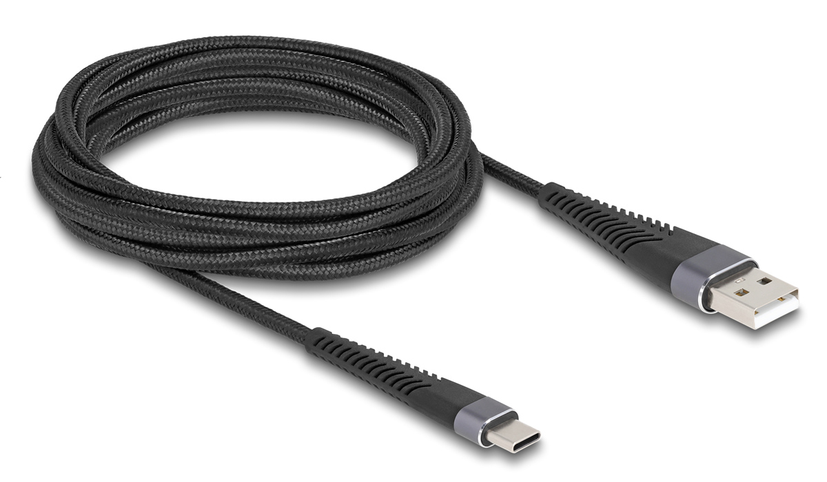 DELOCK καλώδιο USB σε USB-C 81123, 60W, 480Mbps, 3m, μαύρο - Image 2