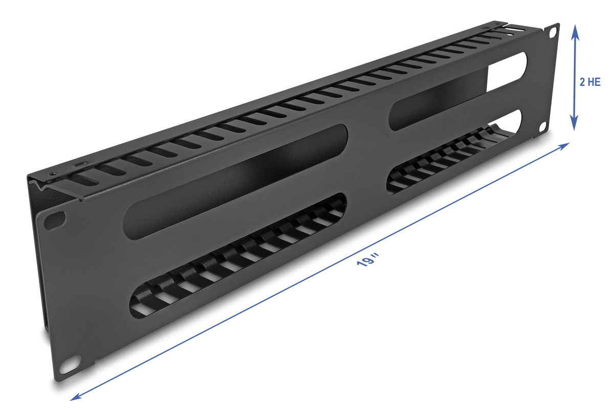 DELOCK cable management 81559 για rack 19"/2U, μεταλλικό, μαύρο - Image 3