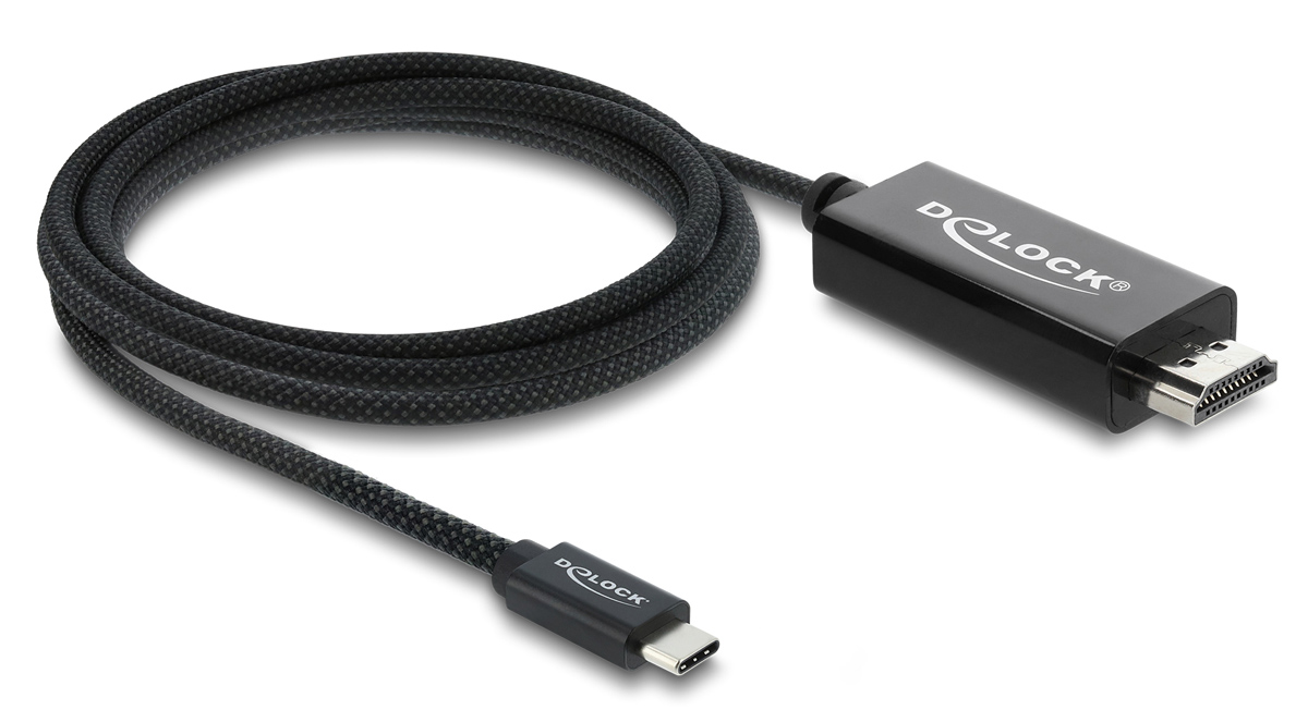 DELOCK καλώδιο USB-C σε HDMI 81704, 4K/60Hz, 2m, μαύρο - Image 2