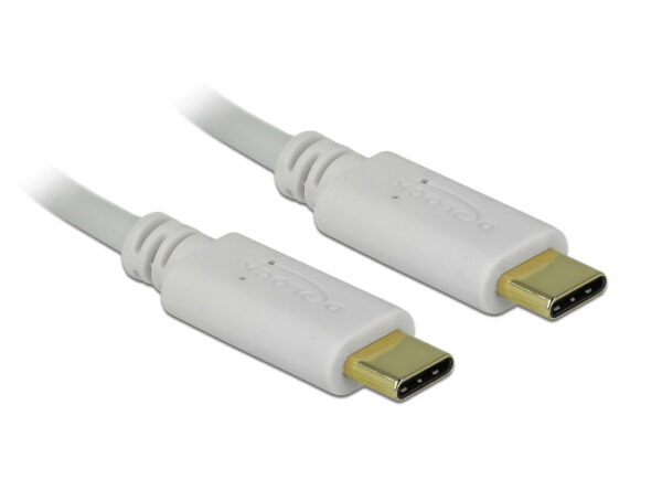 DELOCK καλώδιο USB-C 85357, 100W PD, 5A, 15cm, E-Marker, λευκό - Image 2