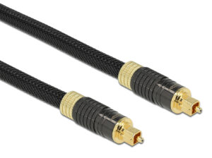 DELOCK καλώδιο ήχου Toslink 86594, gold plated, 3m, μαύρο