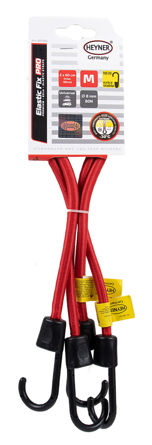 HEYNER ελαστικός ιμάντας πρόσδεσης φορτίου 881160, 60cm, 2τμχ - Image 3