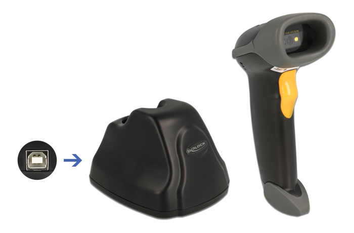 DELOCK barcode scanner 90550, 1D & 2D, ασύρματο, με βάση φόρτισης, μαύρο - Image 2
