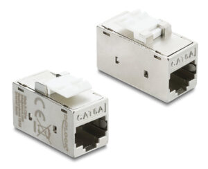 DELOCK Keystone module RJ45 90989, θηλυκό σε θηλυκό, Cat 6A STP, ασημί