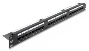 DELOCK patch panel 91087 για rack 19", 1U, 24 θυρών, CAT 6 UTP, μαύρο