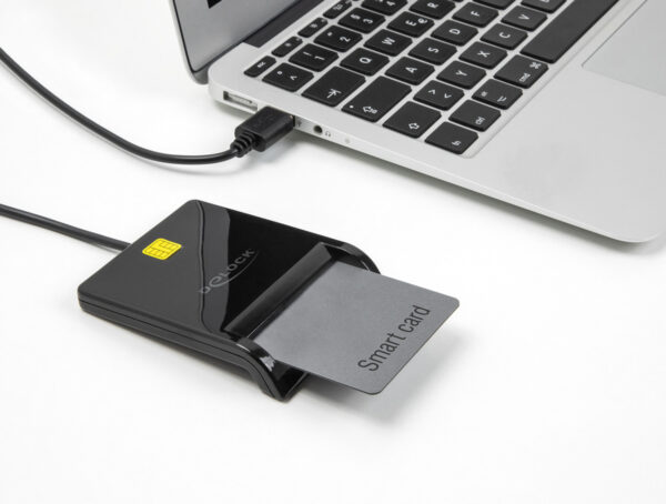 DELOCK card reader 91724 για smart card, USB σύνδεση, 480Mbps, μαύρο - Image 2