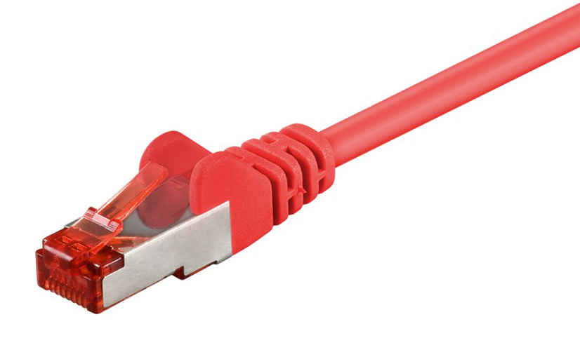 GOOBAY καλώδιο δικτύου 92458, CAT 6 S/FTP, copper, 250MHz, 0.15m, κόκκινο