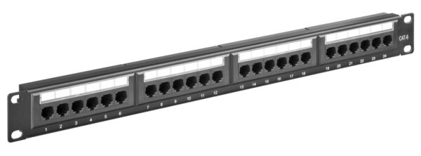 GOOBAY patch panel 93866 19"/1U, 24x ports, CAT 6 UTP, μαύρo
