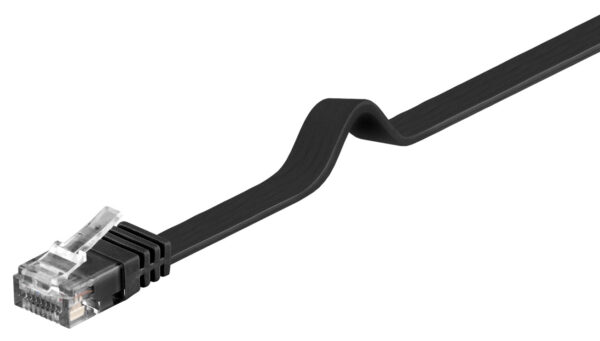GOOBAY καλώδιο δικτύου 95385, CAT6 U/UTP, flat, copper, 20m, μαύρο
