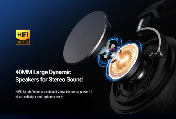 CELEBRAT headphones A34, ασύρματα & ενσύρματα, 40mm, 300mAh, μαύρα - Image 4