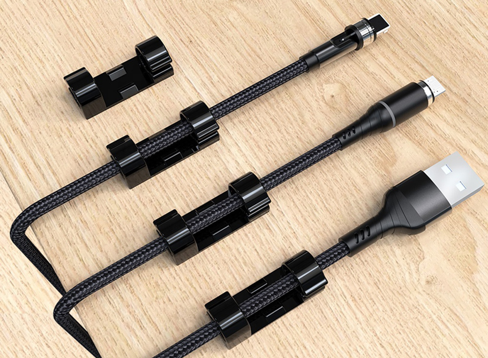 Οργανωτές καλωδίων AG702D με αυτοκόλλητο, 3x1.1x0.7cm, μαύρο, 20τμχ - Image 2