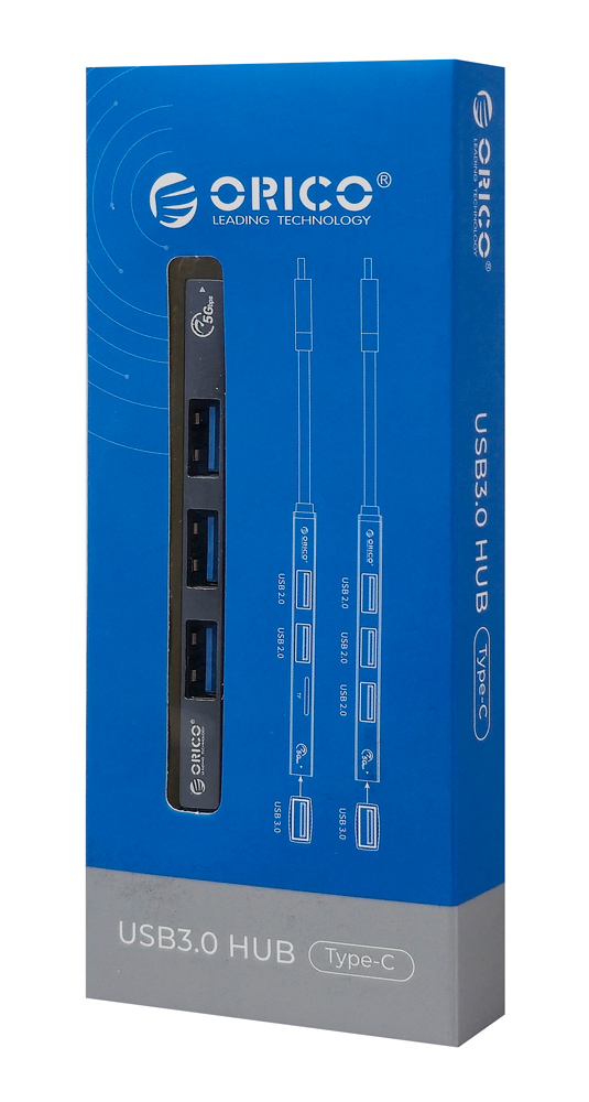 ORICO USB hub AH-13, 4x θυρών, USB 3.0, 5Gbps, USB-C σύνδεση, γκρι - Image 4