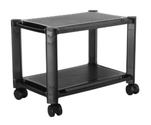 BRATECK ραφιέρα δαπέδου AMS-4L με ροδάκια, 2 ράφια, 50x33x37cm, έως 10kg, μαύρη