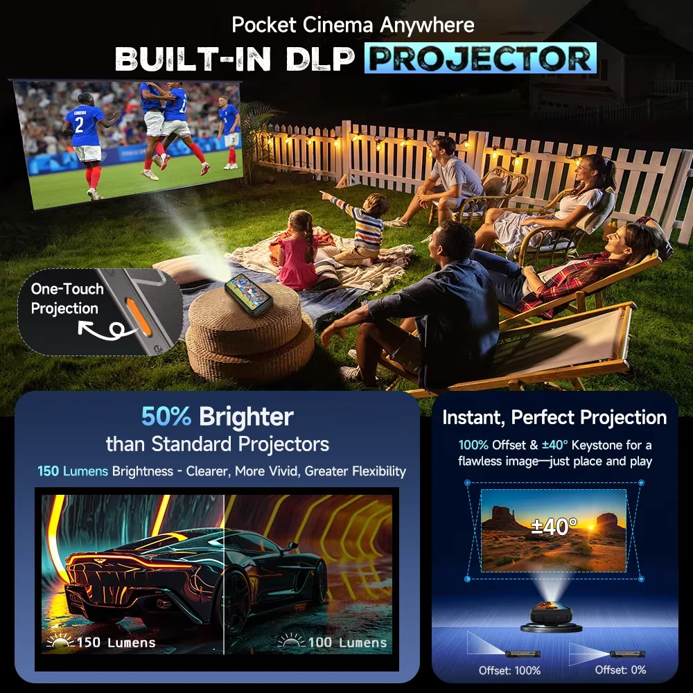 ULEFONE smartphone Armor 34 Pro με βιντεοπροβολέα, 6.95", 5G, 16/512GB, 25500mAh, IP68/IP69K/MIL-STD-810H, μαύρο - Image 8