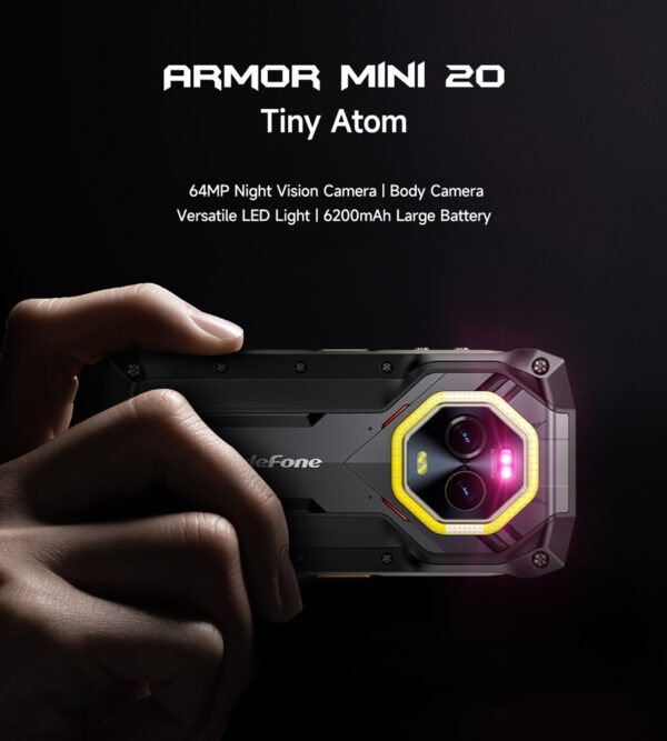 ULEFONE smartphone Armor Mini 20, 4.7", 8/256GB, 4G, 6200mAh, IP68/IP69K, μαύρο - Image 2