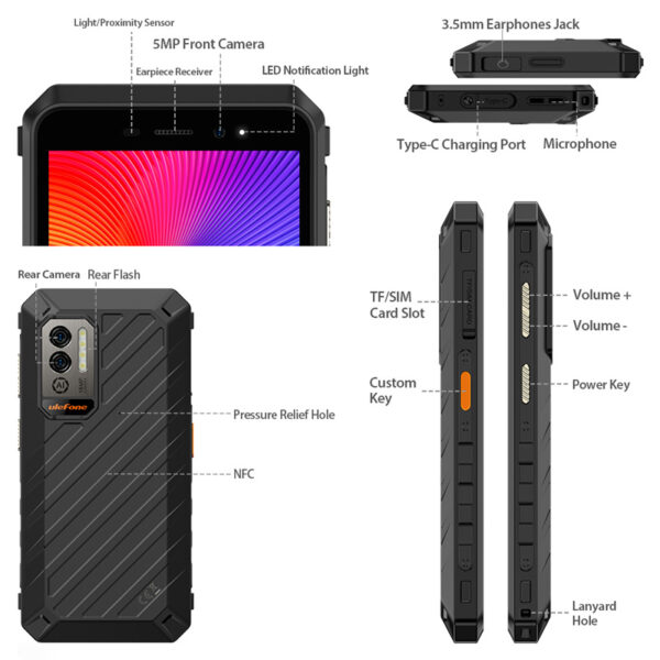 ULEFONE smartphone Power Armor X11 Pro, 5.45", 4/64GB, 8150mAh, μαύρο - Image 7