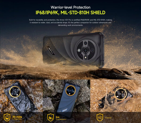 ULEFONE smartphone Armor X31 Pro, 6.56", 8/256GB, 5G, 6050mAh, IP68/IP69K, μαύρο - Image 8