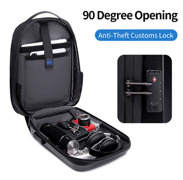 ARCTIC HUNTER τσάντα πλάτης B00487 με θήκη laptop 15.6", λουκέτο TSA, 22L, μαύρη - Image 2