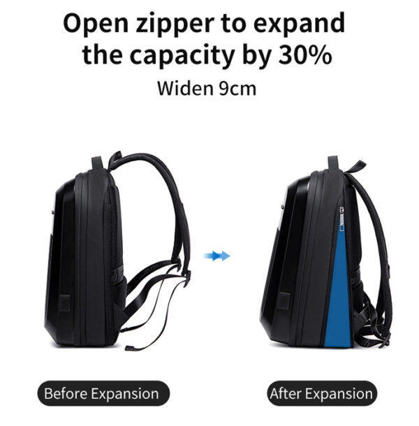 ARCTIC HUNTER τσάντα πλάτης B00487 με θήκη laptop 15.6", λουκέτο TSA, 22L, μαύρη - Image 5