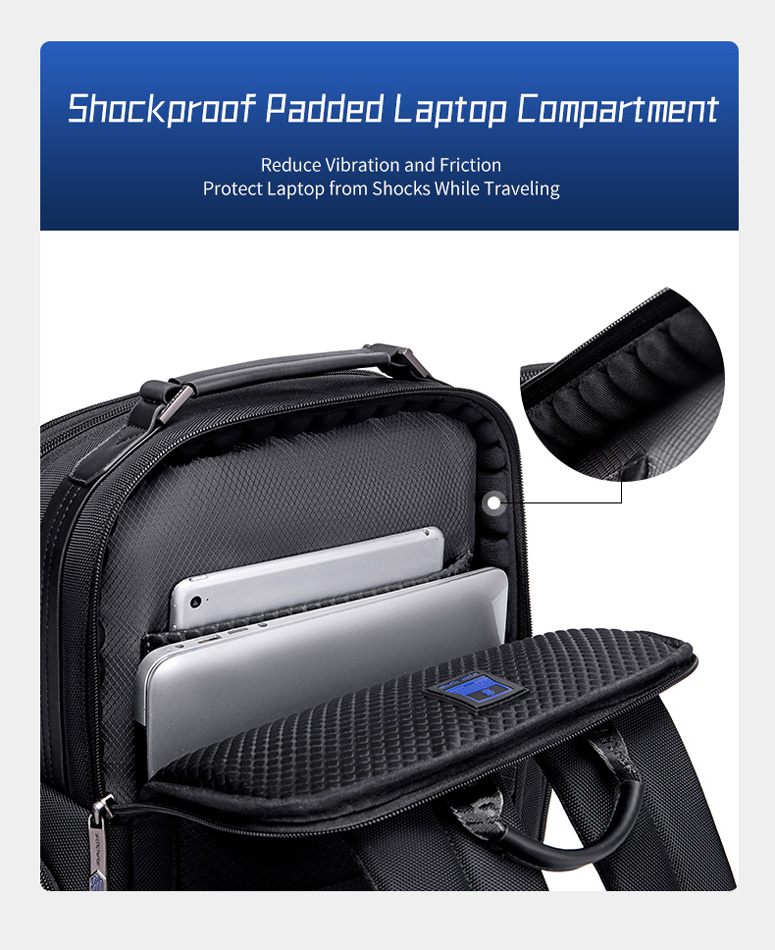 ARCTIC HUNTER τσάντα πλάτης B00492-1 με θήκη laptop 15.6", 22L, μαύρη - Image 5