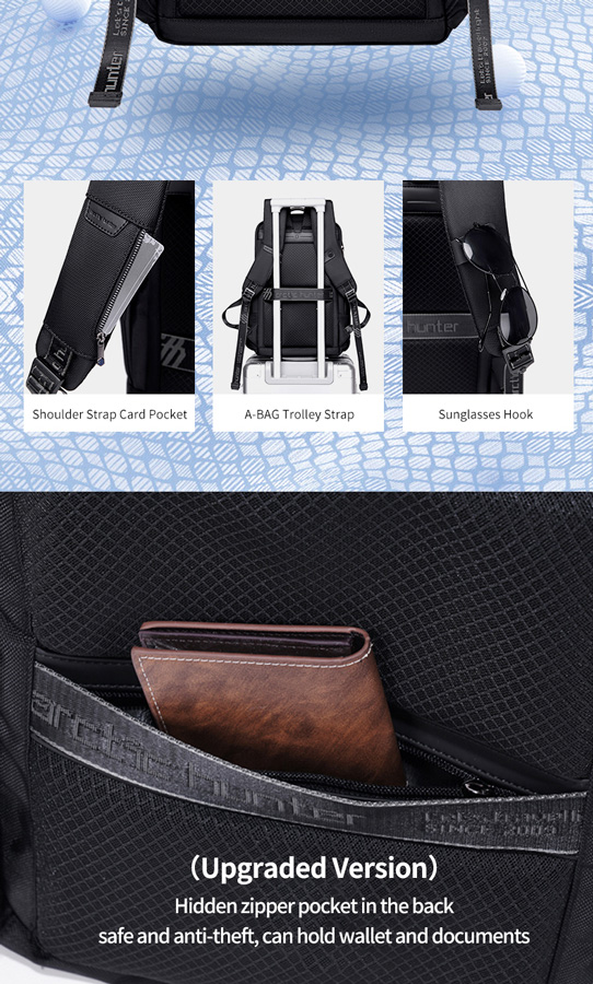 ARCTIC HUNTER τσάντα πλάτης B00492-1 με θήκη laptop 15.6", 22L, μαύρη - Image 8