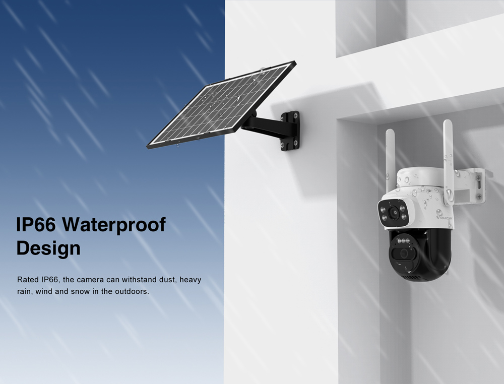 VSTARCAM smart ηλιακή κάμερα BG622DR, dual lens, 2MP, 4G, SD, PTZ, IP66 - Image 4