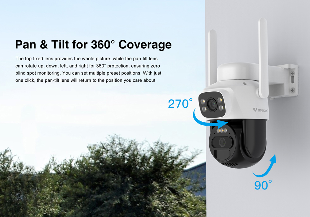 VSTARCAM smart ηλιακή κάμερα BG622DR, dual lens, 2MP, 4G, SD, PTZ, IP66 - Image 10