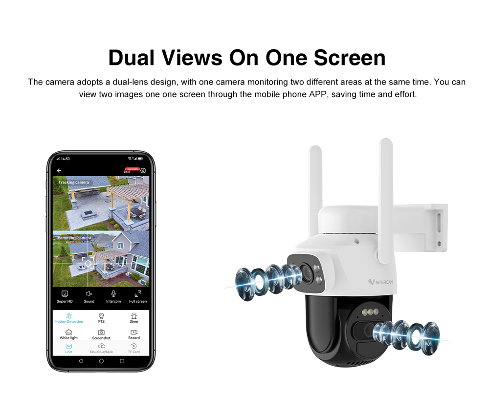 VSTARCAM smart ηλιακή κάμερα BG622DR, dual lens, 2MP, 4G, SD, PTZ, IP66 - Image 12