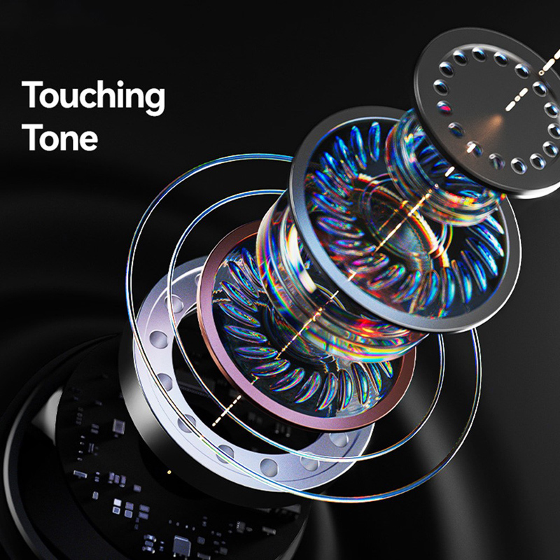 USAMS earphones με θήκη φόρτισης E02, TWS, ANC & ENC, Φ10mm, 35/300mAh, μαύρα - Image 5