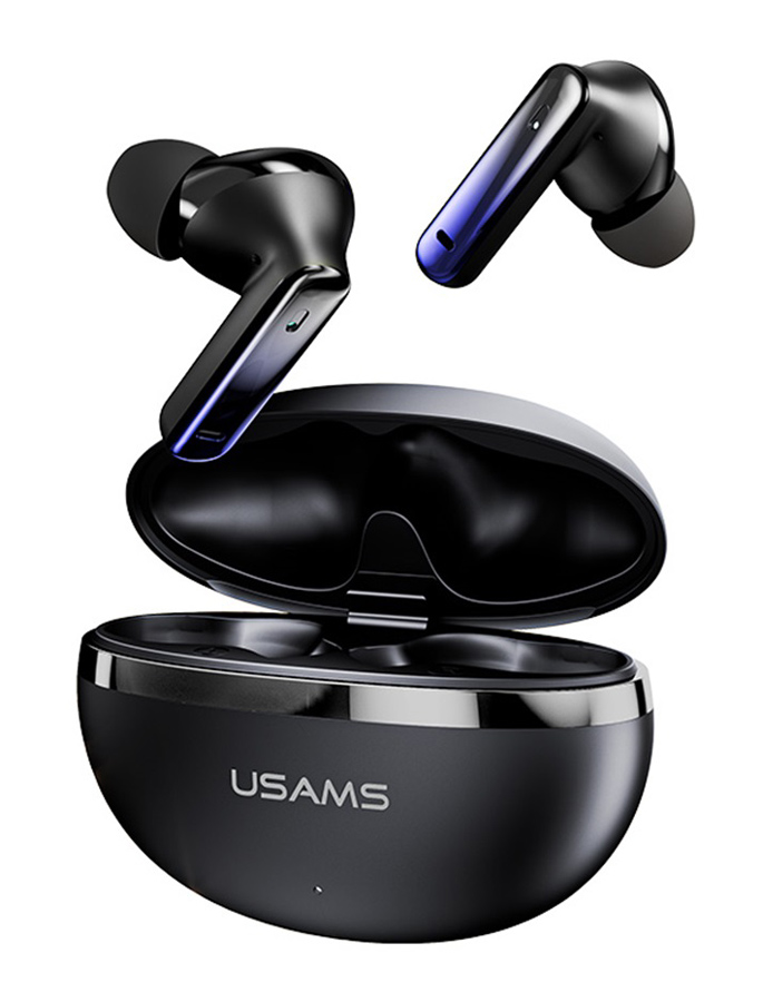 USAMS earphones με θήκη φόρτισης E02, TWS, ANC & ENC, Φ10mm, 35/300mAh, μαύρα - Image 7