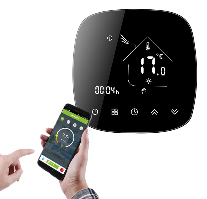 Smart θερμοστάτης αερίου BHT-001-GCLW, WiFi, χωνευτός, μαύρος - Image 2