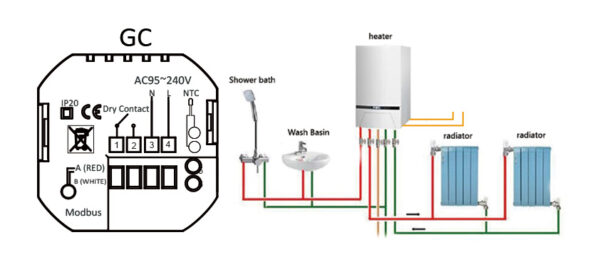 Smart θερμοστάτης αερίου BHT-002-GCLW, WiFi, χωνευτός, λευκός - Image 4