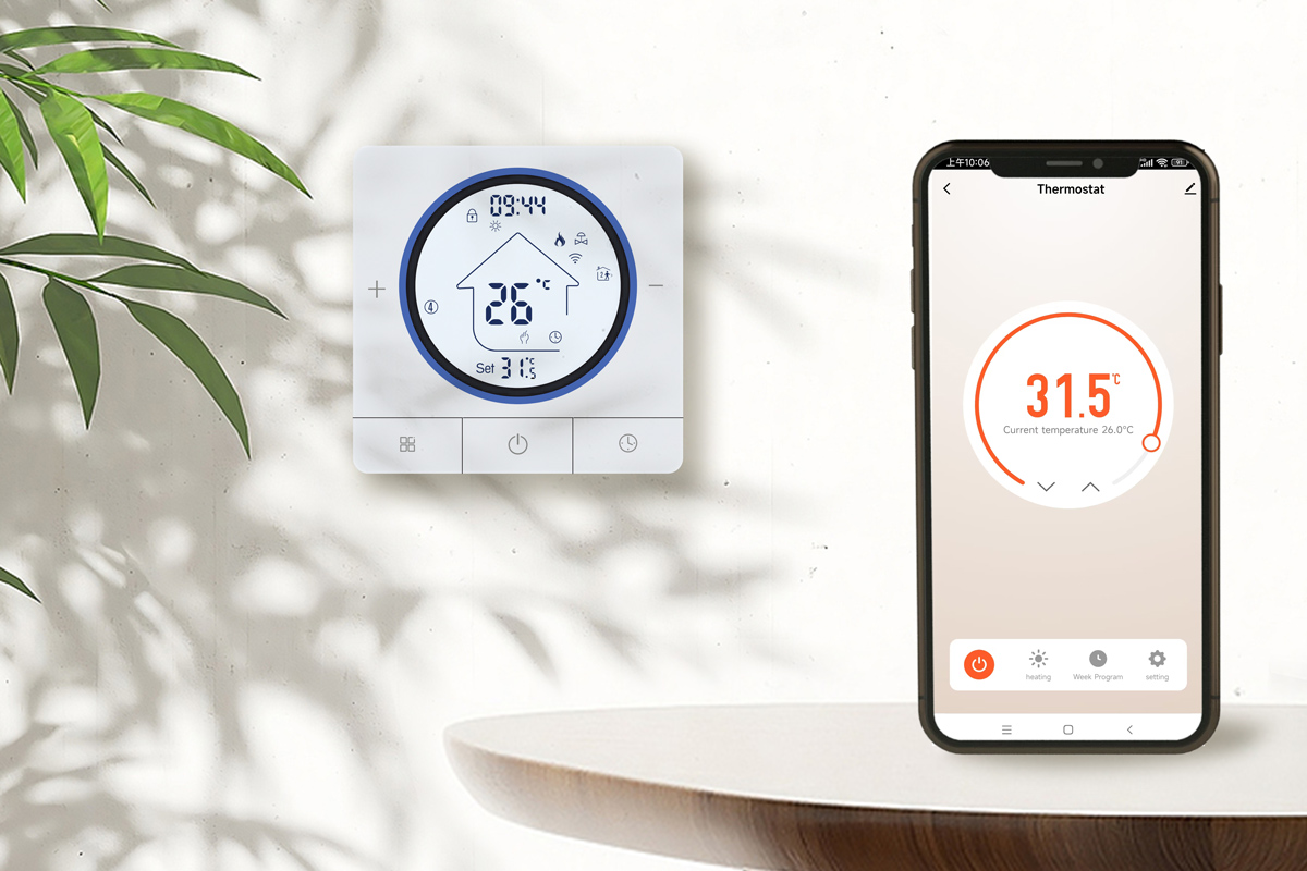 Smart θερμοστάτης αερίου BHT-800WM-GCLW, WiFi, επιτοίχιος, λευκός - Image 2