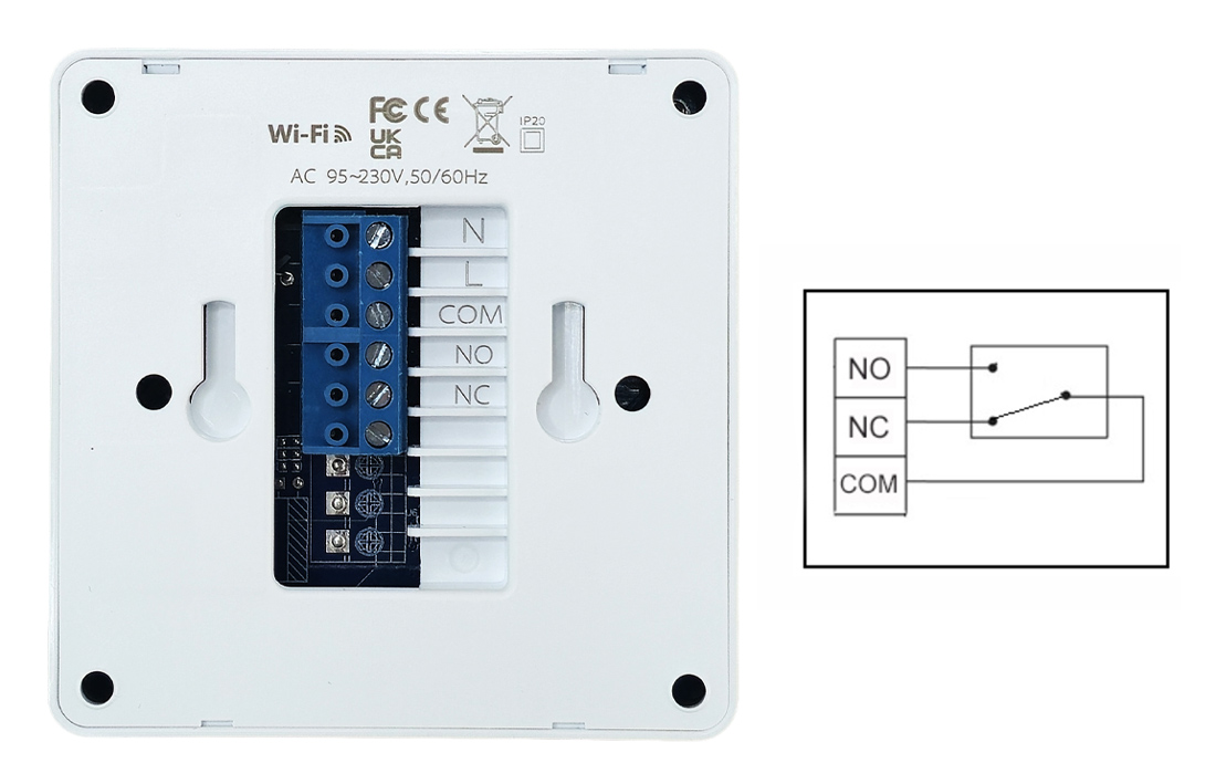 Smart θερμοστάτης αερίου BHT-800WM-GCLW, WiFi, επιτοίχιος, λευκός - Image 5