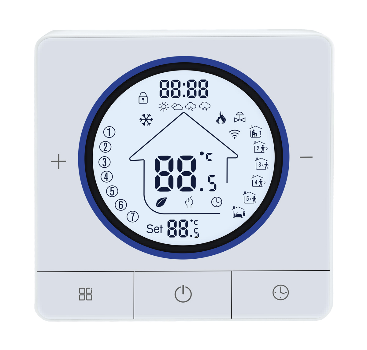 Smart θερμοστάτης αερίου BHT-800WM-GCLW, WiFi, επιτοίχιος, λευκός