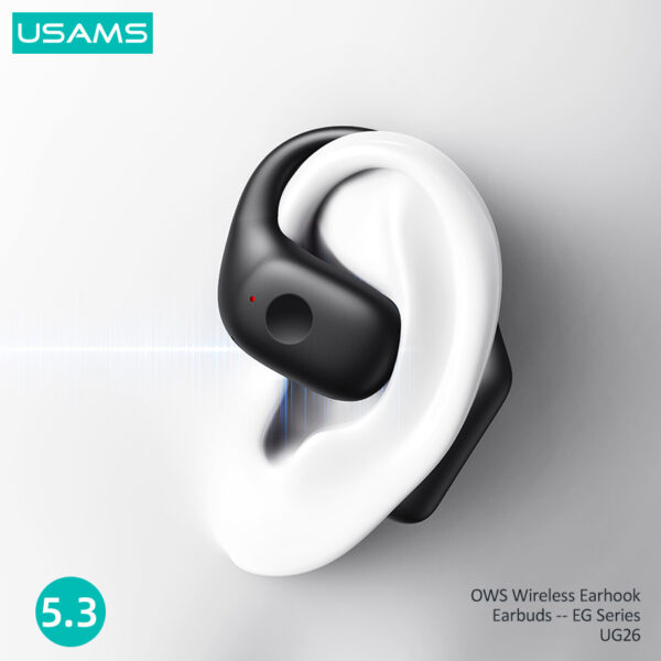 USAMS earphones με θήκη φόρτισης UG26, OWS, Φ14.2mm, 50/300mAh, μαύρα - Image 6