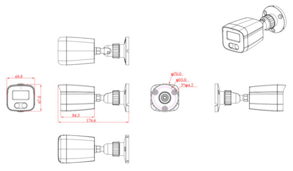 LONGSE IP κάμερα BMSDFG400W, WiFi, 2.8mm, 1/3" CMOS, 4MP, SD, IP67 - Image 4